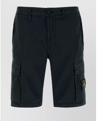 Stone Island - Cotton Bermuda Shorts Featuring Cargo Pockets - Lyst
