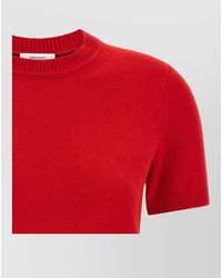Ferragamo - Cashmere Ribbed Short-Sleeve Jumper - Lyst