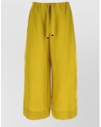 Max Mara - Linen Cropped Wide-Leg Shorts - Lyst