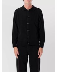 DUNST - Cashmere-Blend Ribbed Collared Cardigan - Lyst