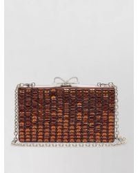 Self-Portrait - The Bow Satin Clutch Bag - Lyst