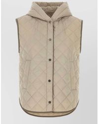 Brunello Cucinelli - Hooded Nylon Sleeveless Jacket Quilted Design - Lyst