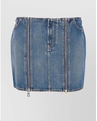 Jean Paul Gaultier - Denim Zip-Detail Mini Skirt - Lyst