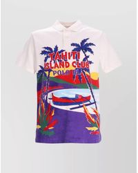 Ralph Lauren - Logo Cotton Polo Shirt With Graphic Print - Lyst