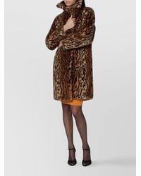 Stand Studio - Faux Fur Leopard Print Single Breasted Coat - Lyst