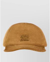 Miu Miu - Suede Baseball Cap Curved Brim Design - Lyst