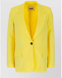 MSGM - Double-Breasted Cotton Blazer - Lyst