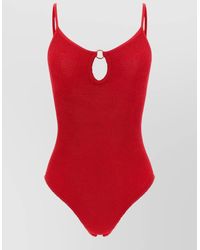 Hunza G - Crinkled Cutout One Piece Swimsuit - Lyst