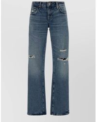 7 For All Mankind - Low Rise Straight Leg Denim Jeans - Lyst