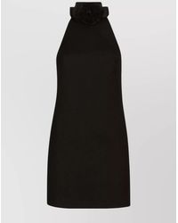 Dolce & Gabbana - Virgin Wool Sleeveless Open Back Mini Dress - Lyst