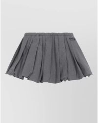 Miu Miu - Pleated Check Mini Skirt Side Pockets - Lyst