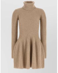 Magda Butrym - Cashmere Ribbed Turtleneck Long-Sleeve Mini Dress - Lyst