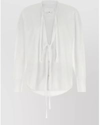 Maison Margiela - Cotton V-Neck Long-Sleeve Shirt - Lyst