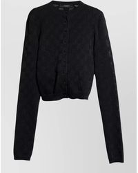 Gucci - Sheer Knit Cardigan Ribbed Cuffs Hem - Lyst