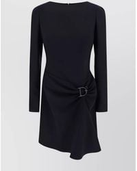 DSquared² - Draped Boat Neck Long Sleeve Midi Dress - Lyst