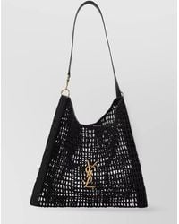 Saint Laurent - Raffia Shoulder Bag - Lyst