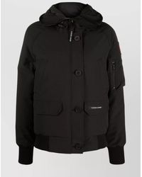 Canada Goose - Hooded Feather Down Bomber Jacket With Ribbed Cuffs - Lyst