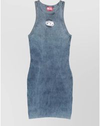 DIESEL - Cotton Ribbed Slim-Fit Sleeveless Mini Dress - Lyst