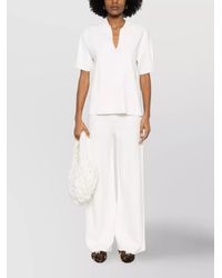 P.A.R.O.S.H. - High Waist Wide Leg Flared Trousers - Lyst