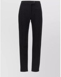 Ferragamo - Slim Fit Stretch Pants With Button Detail - Lyst