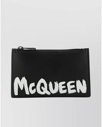 McQueen - Leather Graffiti Logo Card Holder - Lyst