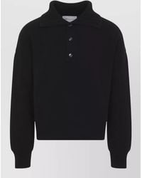 Ami Paris - Merino Wool High-Neck Buttoned Sweater - Lyst