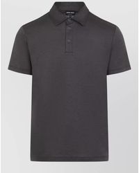 Giorgio Armani - Silk Cotton Short-Sleeve Polo Shirt - Lyst