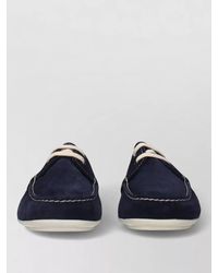 Prada - Suede Leather Slip-On Loafers - Lyst
