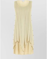 Bottega Veneta - Pleated Asymmetric Cutout Sleeveless Knee-Length Dress - Lyst