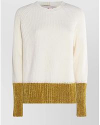 Marni - Ribbed Crewneck Knitwear Contrast Hem - Lyst