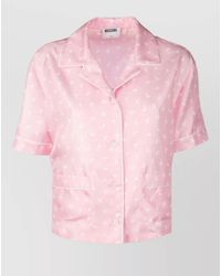 Moschino - Short Sleeve Shirt Notch Collar Contrast Piping - Lyst