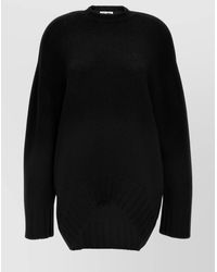 The Attico - Oversized Crew Neck Knit Dress With Ribbed Cuffs And Hem - Lyst