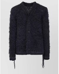 Sacai - Furry Knit Cardigan - Lyst