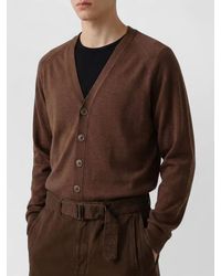 Lemaire - Ribbed Asymmetric V-Neck Cardigan - Lyst