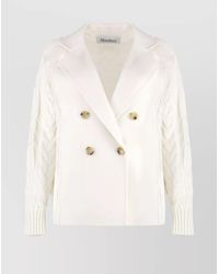 Max Mara - Cashmere Wool Cable-Knit Double-Breasted Jacket - Lyst