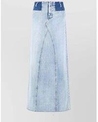 Maison Margiela - Two Tone Denim Maxi Skirt - Lyst