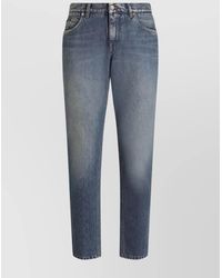 Dolce & Gabbana - Distressed Cotton Straight-Leg Jeans - Lyst
