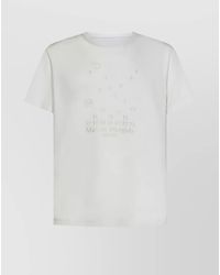 Maison Margiela - Cotton Jersey Logo Embroidered T-Shirt - Lyst