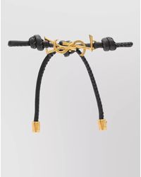 Saint Laurent - Cassandre Leather Cord Bracelet Knot Detail - Lyst