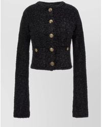 Balenciaga - Cotton Bouclé Cropped Cardigan - Lyst