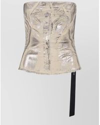 Rick Owens - Sleeved Top With Strap Detail And Metallic Finish - Lyst