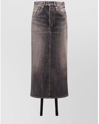 Balenciaga - Denim Lace Up Midi Skirt - Lyst