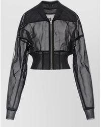 Rick Owens - Sheer Cropped Bomber Jacket Long Sleeves - Lyst