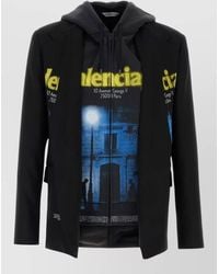 Balenciaga - Wool Blazer Hooded Design Buttoned Cuffs - Lyst