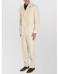 Lardini - Linen Double-Breasted Two-Piece Suit - Lyst