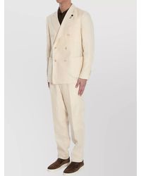 Lardini - Linen Double-Breasted Two-Piece Suit - Lyst