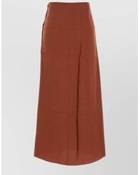 LeKasha - Linen Haifal Skirt High Waist Midi - Lyst