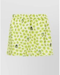 Versace - Silk Strawberry Garden Knee-Length Shorts - Lyst