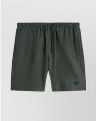 Fred Perry - Elastic Waistband Swim Shorts With Back Pocket - Lyst