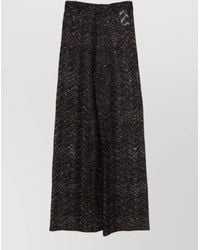 Missoni - High Rise Wide Leg Metallic Sheer Trousers - Lyst